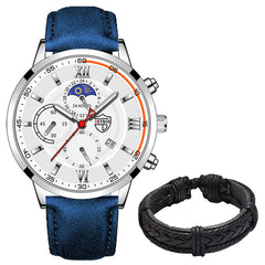 Men Sport Watch Stainless Steel Quartz Wristwatch Man Business Casual Simple