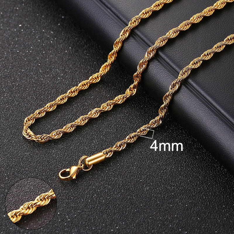 Cuban Chain Necklace Basic Punk Stainless Steel Curb Link Chain Chokers