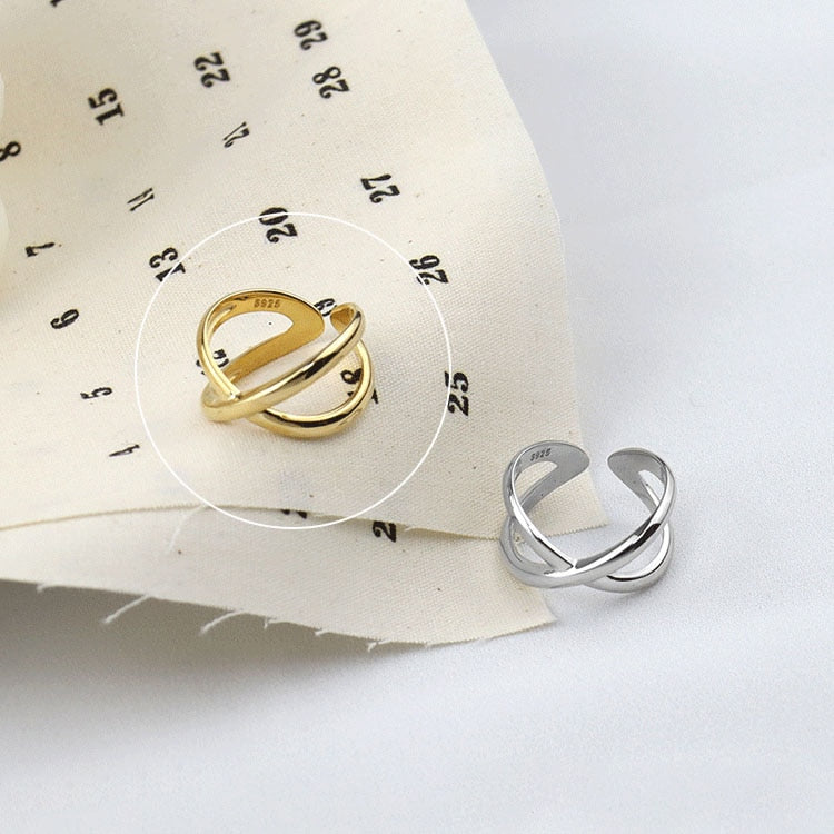 Charming Irregular Chain Geometric Rings Gold Open Rings