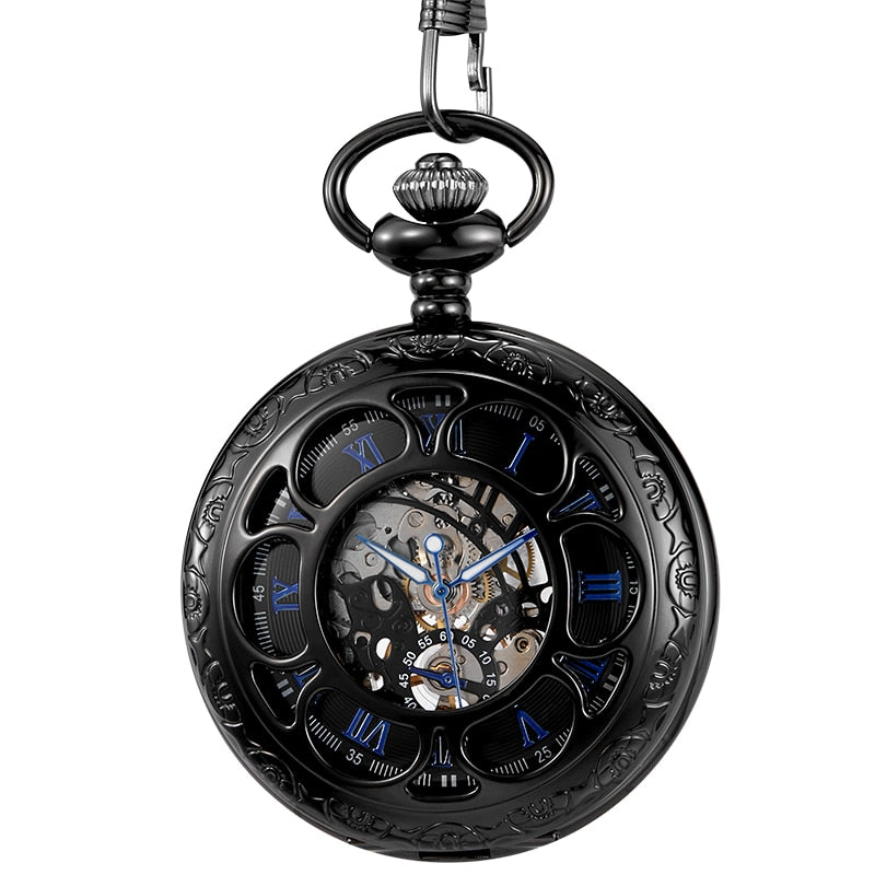 Bronze Mechanical Hand Wind Pocket Watches Roman Numeral