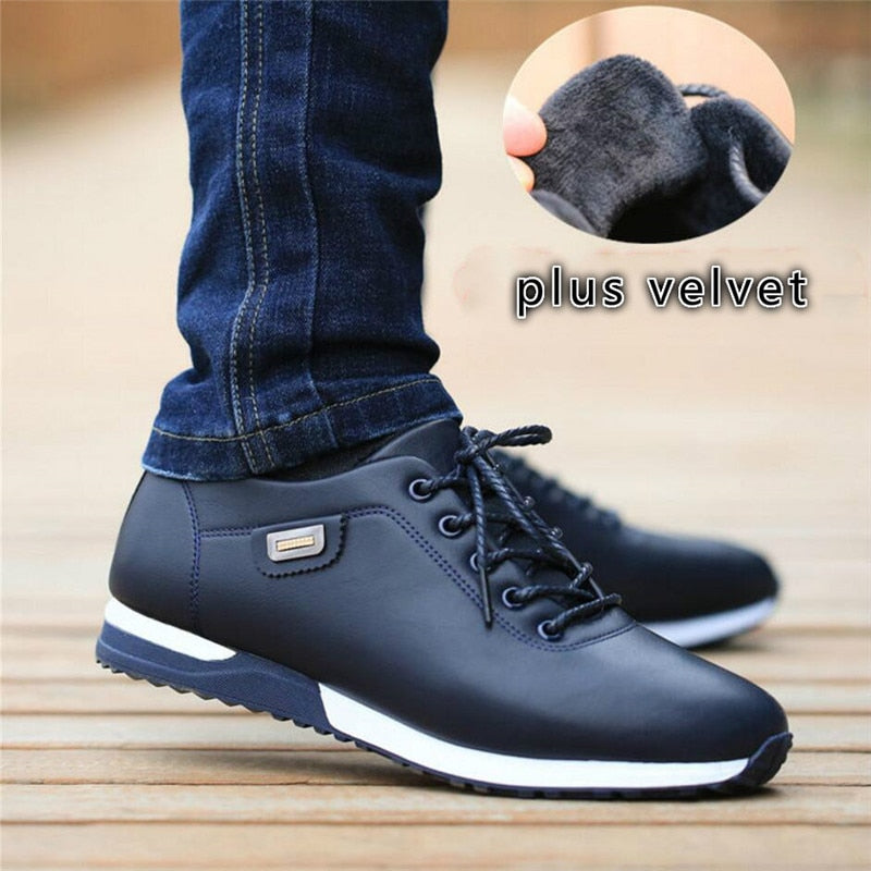 Outdoor Breathable Sneakers Men PU Leather Business Casual Shoes