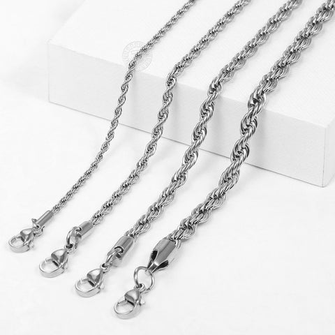 2-6mm Gold Silver Color Rope Chain Bracelets