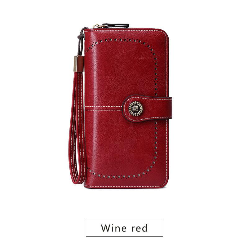 Fashion Retro Women Clutch Leather Wallet Female Long Wallet