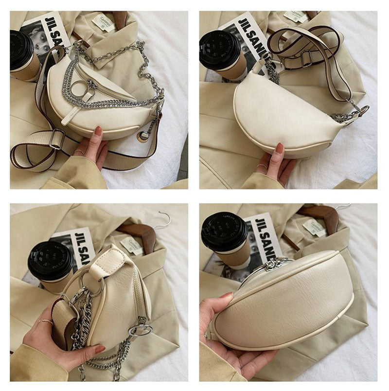 Luxury Chain Waist Belt Bag For Women Leather Crossbody Chest pack