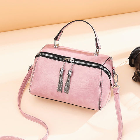 Brand Women Leather Handbags Fashion Rivet Female Bag Multicolor