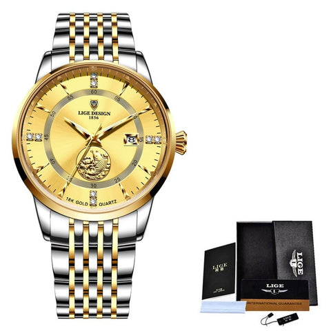 Women Watch Brand Fashion Ladies Watch Elegant Gold Steel Wristwatch