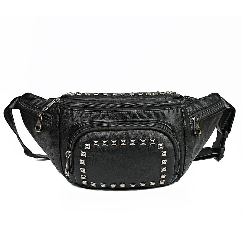 Large Capacity Waist Bag Women Fanny Pack Pu Leather Chest Bag