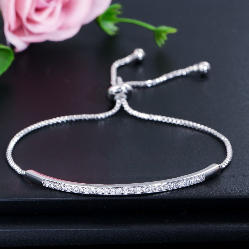 Simple Design Stainless Steel Pull-out Adjustable Bracelet