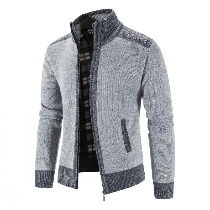 Sweater Coat Fashion Patchwork Cardigan Men Knitted Sweater Jacket