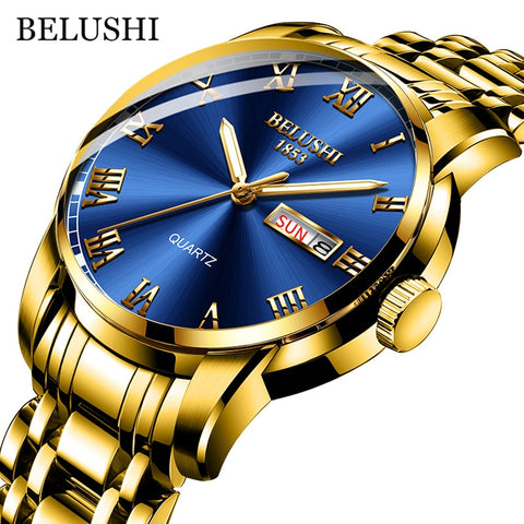 Watch Men Stainless Steel Business Date Clock Waterproof Luminous Watches