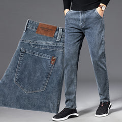 Denim Jeans Men Straight Stretch Regular Jeans Classic Vintage