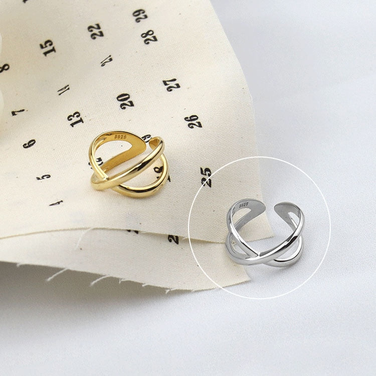 Charming Irregular Chain Geometric Rings Gold Open Rings