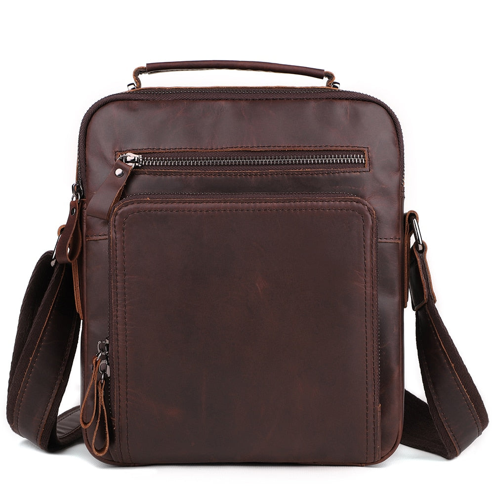 Genuine Leather Men Vintage Handbags Small Flap Men Shoulder Bag