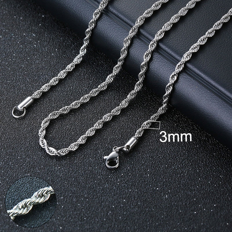 Cuban Chain Necklace Basic Punk Stainless Steel Curb Link Chain Chokers