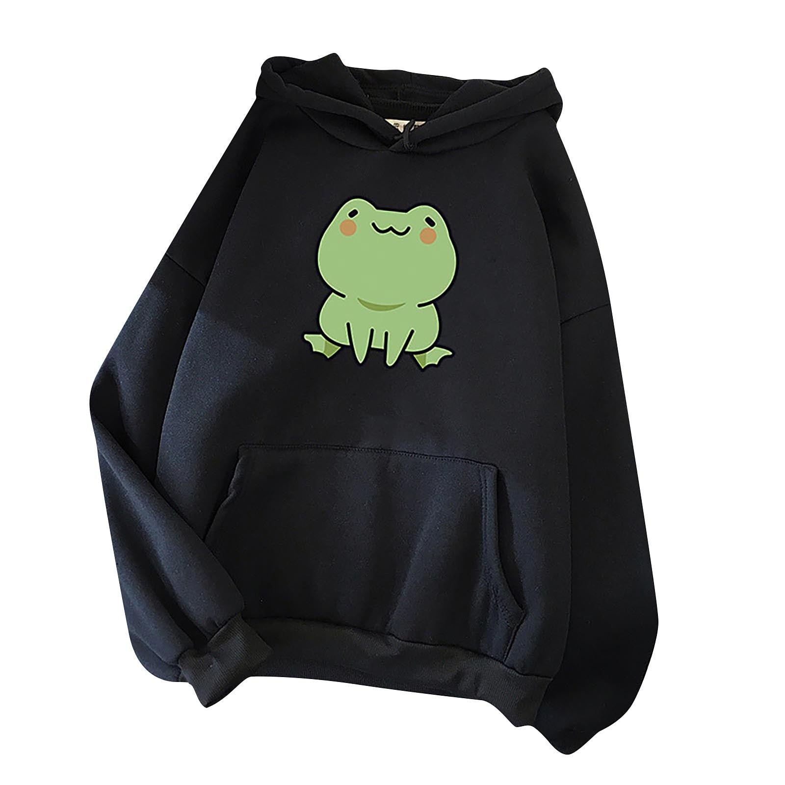 Frog Hoodie Vintage Harajuku Women&#39;s Winter Hoodies Kawaii Cute