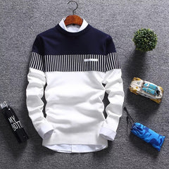 Pullovers Men Fashion Strip Causal Knitted Sweaters