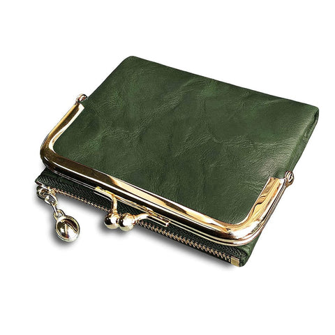 Women Wallet Short  Bifold Retro Multifunction Coin Purse