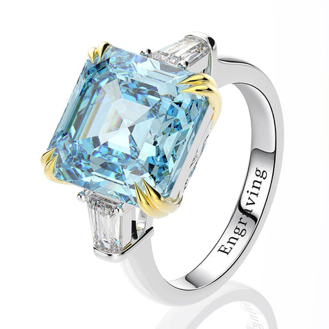 Silver Created Moissnite Citrine Diamonds Gemstone Ring Fine Jewelry