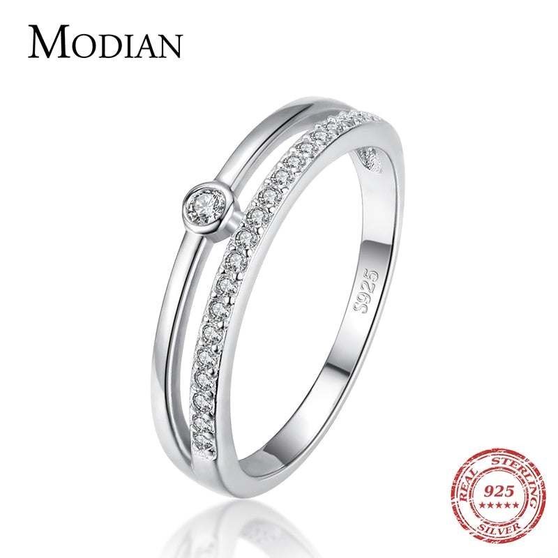 Silver Line Fashion Clear CZ Rings For Women Jewelry