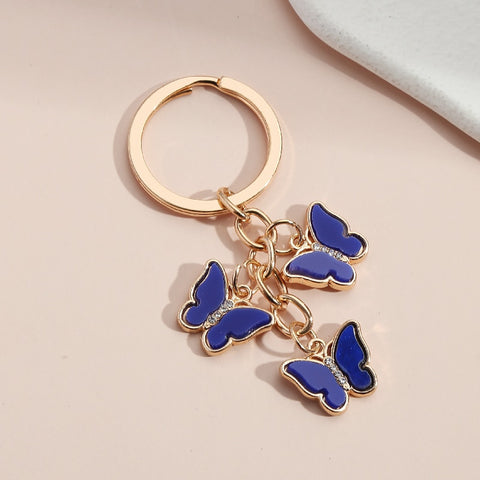Colorful Enamel Butterfly Keychain Insects Car Key