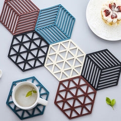 Silicone Tableware Insulation Mat Coaster Hexagon Silicone Mats