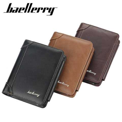 Men Wallets High Quality Zipper Short Design Card Holder