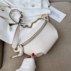 Women Waist Packs Leather Fanny Letter Belt Bags
