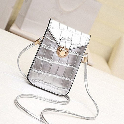 Silver Mobile Phone Mini Bags Small Clutches Shoulder Bag