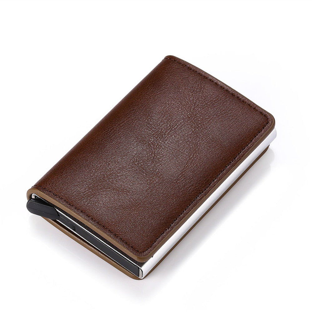 Business ID Credit Card Holder Men Women Coin Leather Wallet RFID