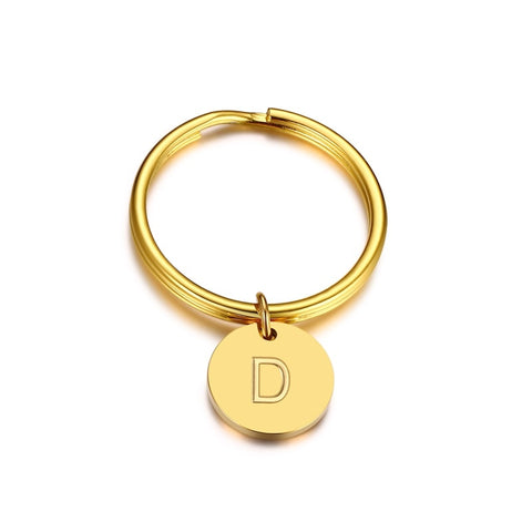 Minimalist Initial Key Chain Letter Engraved
