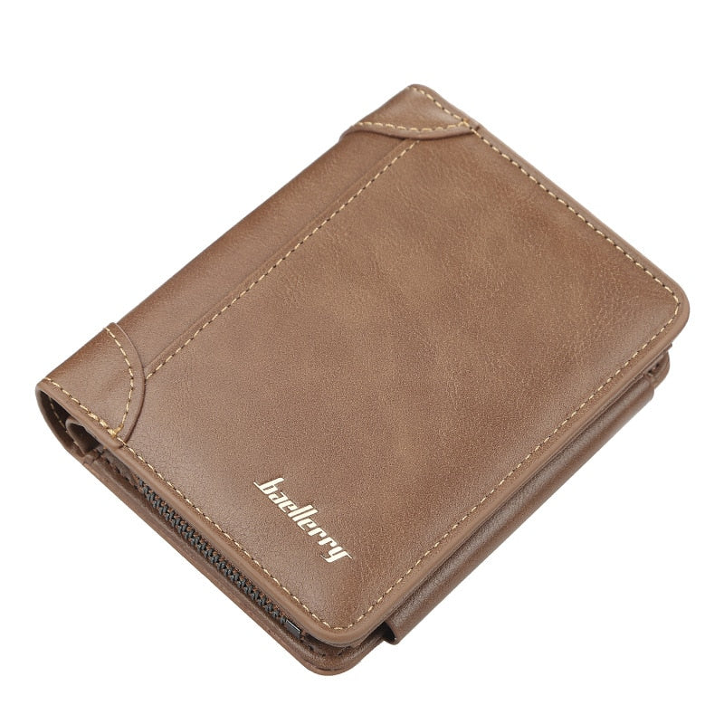 Men Wallets High Quality Zipper Short Design Card Holder