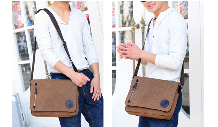 Men Crossbody Canvas Messenger Bags Leisure Shoulder Casual