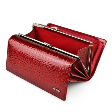 Genuine Leather Women Wallet Long Zipper Wallet