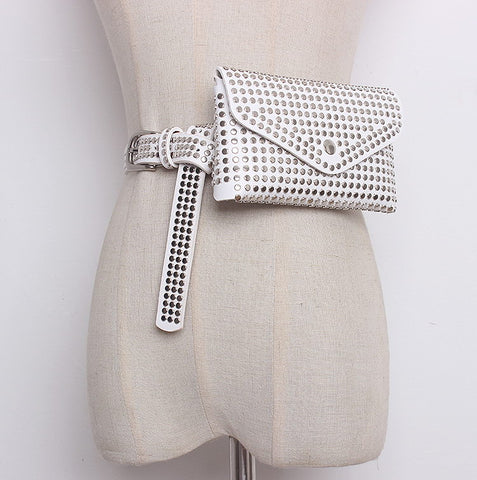 Fashion Rivets Waist Pack Luxury Designer Fanny Pack Small Waist Bag