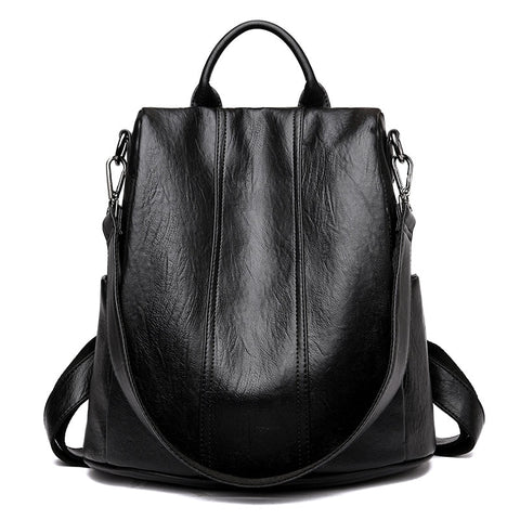 Women Waterproof Anti Theft Leather Backpack