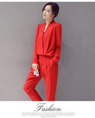 Jumpsuit Ankle Length Pants Detachable Slim Female Leisure Trousers