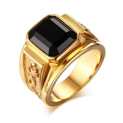 Golden Dragon Gold Color Man Ring Big Retro Jewelry
