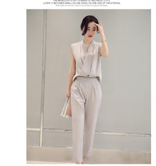 Jumpsuit Ankle Length Pants Detachable Slim Female Leisure Trousers