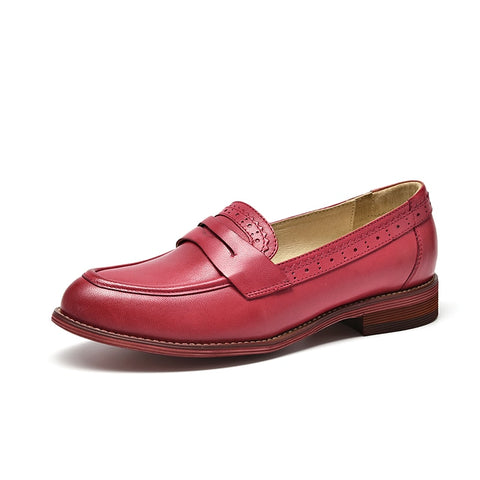 Penny Loafers Sheepskin Moccasin Genuine Leather Slip On Pointed Toe