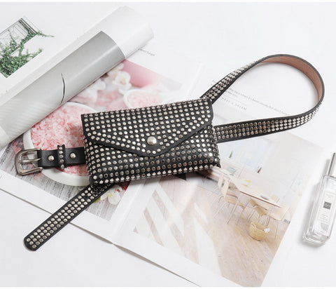 Fashion Rivets Waist Pack Luxury Designer Fanny Pack Small Waist Bag