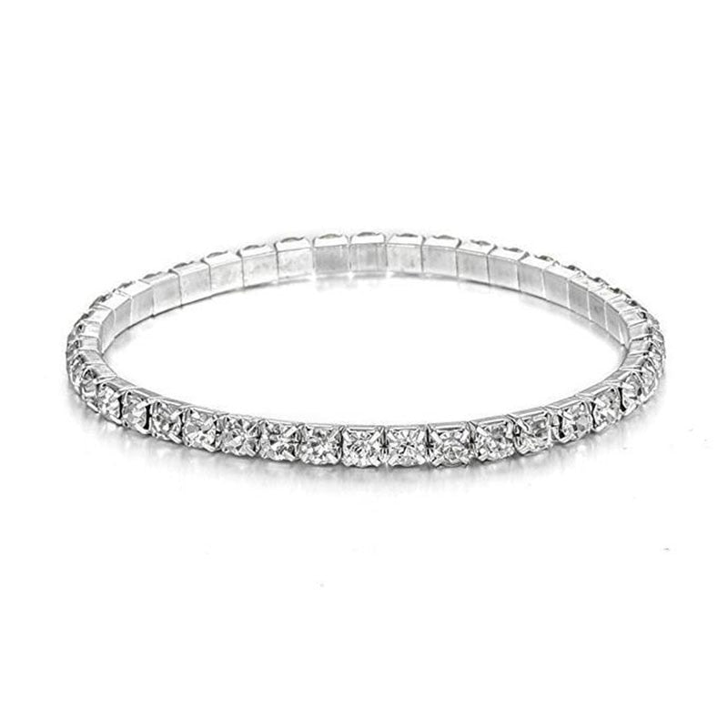 Bangle Stretch Bling Single Row Rhinestones Bracelets