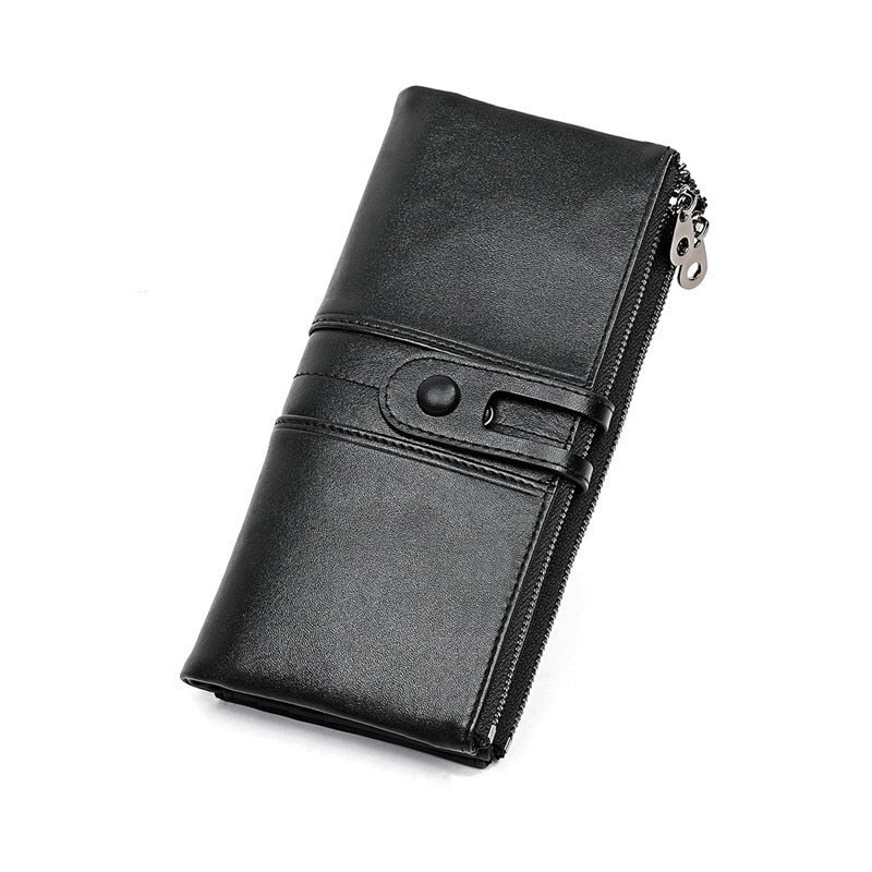 Men Purses Long Zipper Genuine Leather Male Clutch Bags