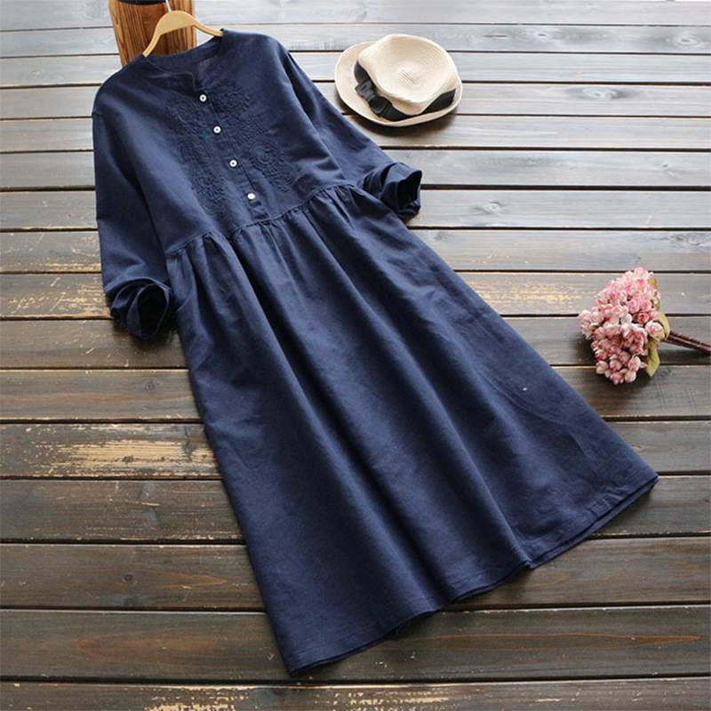 Women Long Sleeve Sundress Kafta