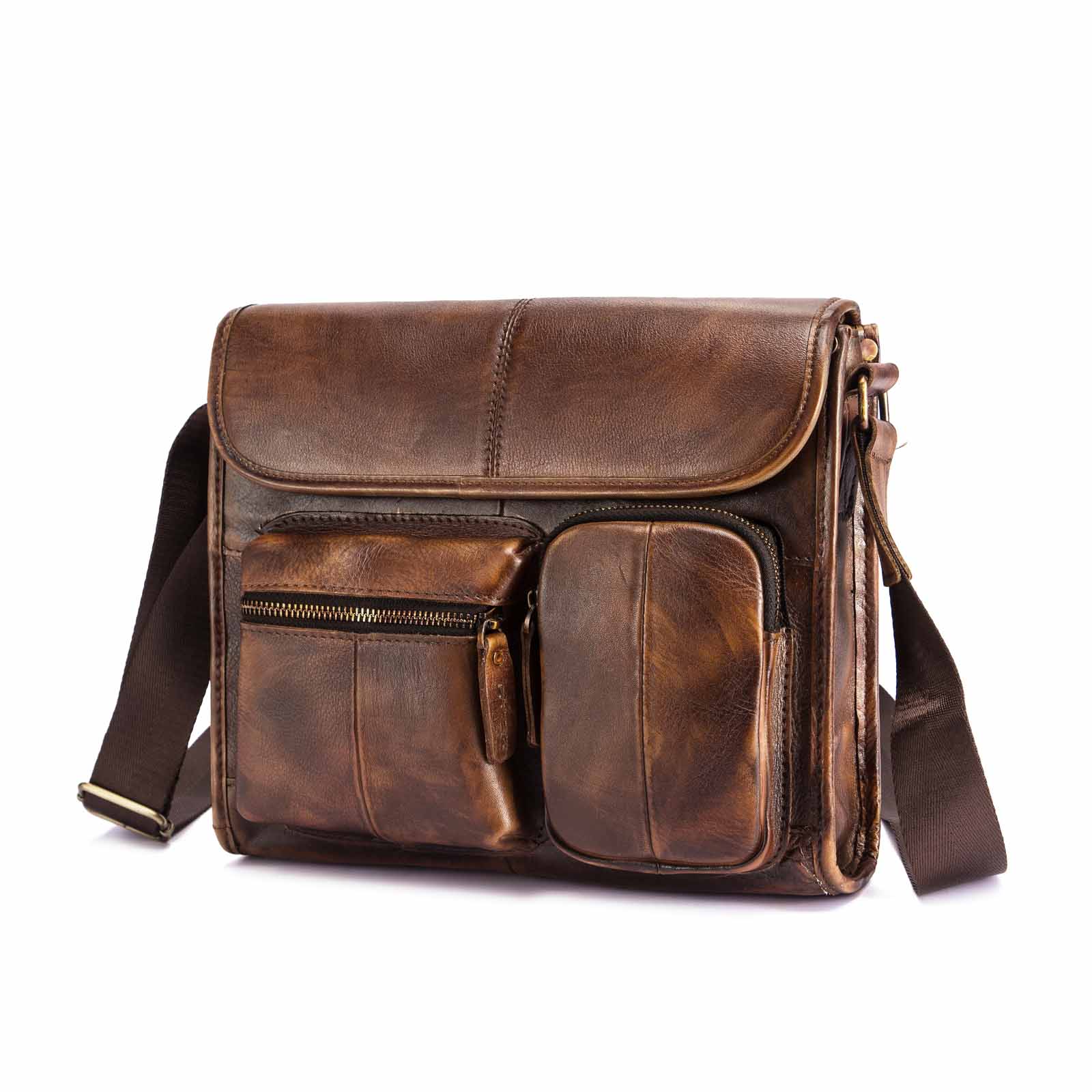 Original Leather Male Designer Casual Messenger Crossbody bag