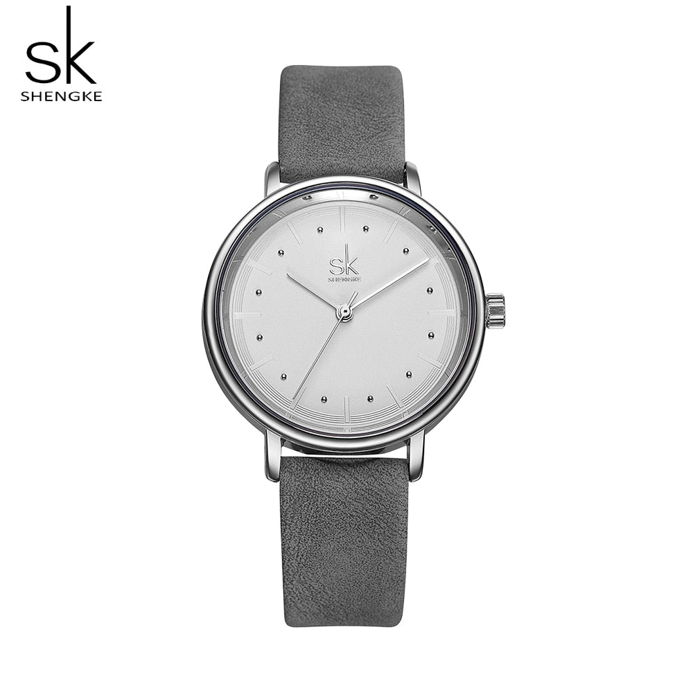 Simple Watch For Women Brown Retro Leather