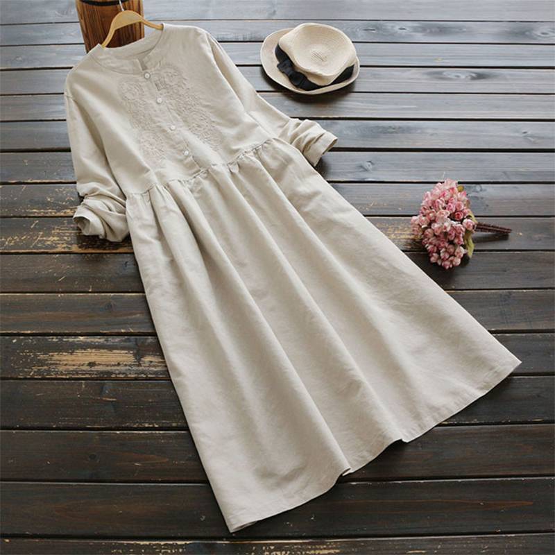 Women Long Sleeve Sundress Kafta