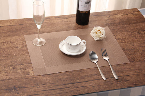 6/4pcs Rectangle Placemat Restaurant Washable PVC Durable Dining Table