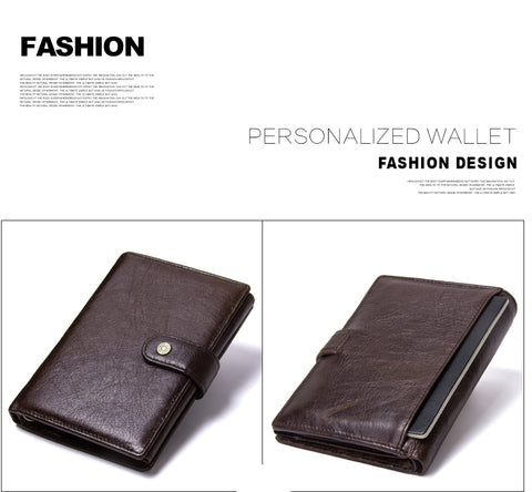 Wallet Men Hasp Design Short Purse With Passport Photo Holder