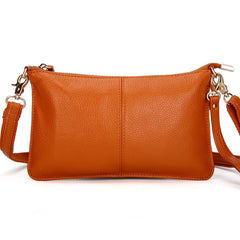 Women Genuine Leather Day Clutches Candy Color Shoulder Bags