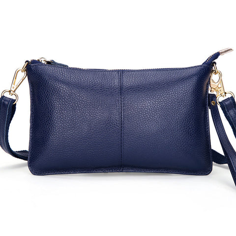 Women Genuine Leather Day Clutches Candy Color Shoulder Bags